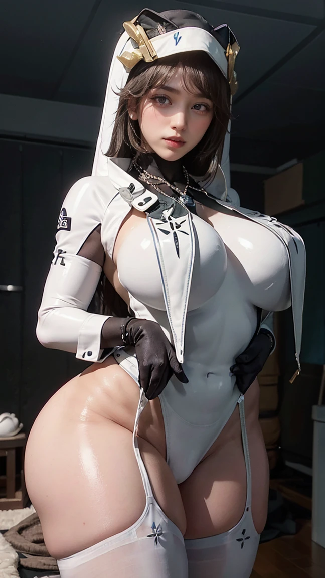 A beautiful battle nun,Wearing a battle flag. (Nuns are accustomed to style:1.4) (White mecha body armor,silver decoration:1.3). (Best quality, Masterpiece, Perfect face), 1girll, Narrow waist, Large breasts, Skinny, Long messy black hair, mitts, Carbon fiber robotic arm, naked tabard, Mecha armor, Cyberpunk post-apocalyptic street. sci-fy. Sexy. Side Chest, underbust. Hard . (Jacob Russarski's style, greg rutkovsky). Stare at the camera with charming eyes. Shiny red lip plump. Elegant and sexy, Violence and . ultra - detailed.(full - length view:1.6)( posterior view:1.2) (dynamic fight pose) (Kneeling:1.6) (Battle flag:1.4)