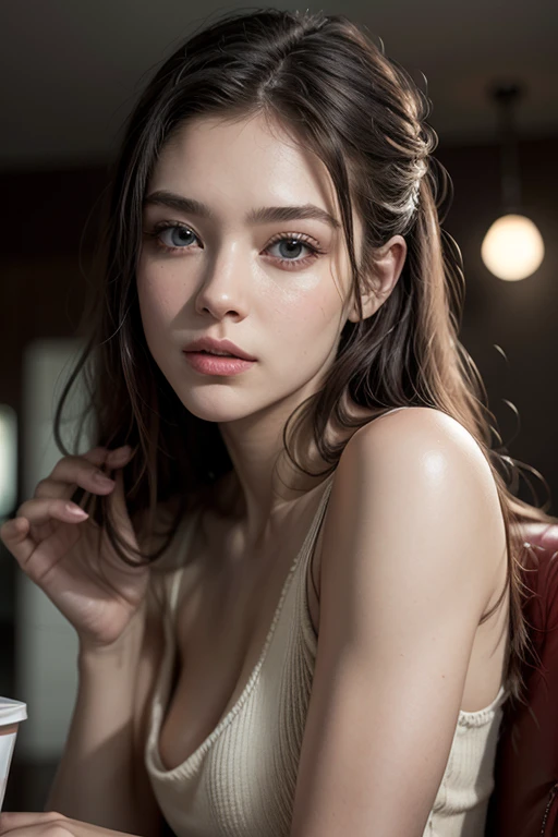 Beautiful female model in a tight latex bikini, Staring into the camera, Realistic, Very detailed, high quality, Glowing Skin, Perfect Face, Dramatic lighting, Cinema Lighting, Dramatic Pose, Movie angle, Dynamic configuration, Vibrant colors, Neon Light, High Contrast, Ultra-realistic, masterpiece