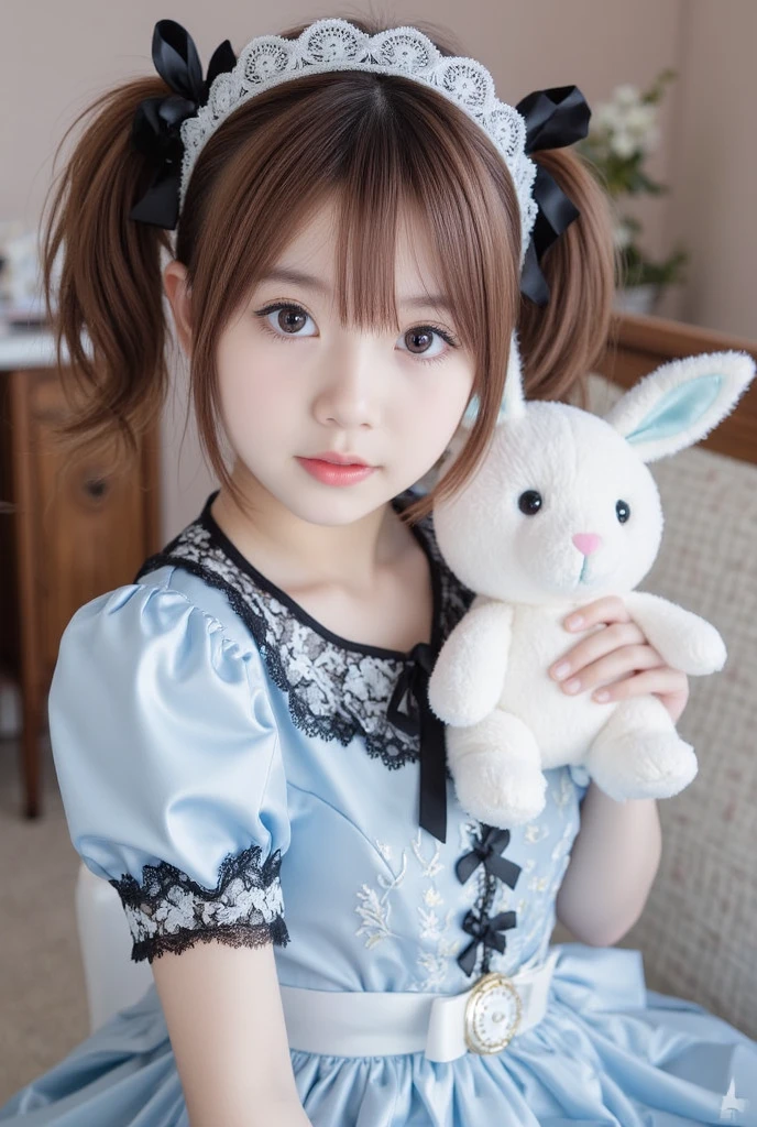 A bunny with a little card and it&#39;s all striped in different colors and has a little egg next to it