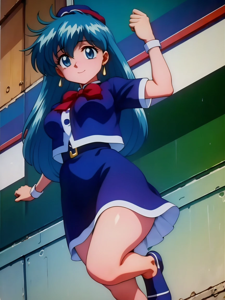 (masterpiece, Highest quality:1.2), Tiangong Gui, 1 girl, Lonely, Subtle blue hair color,  mini skirt, (skirt lifted by self:1.2), white panties, pov
