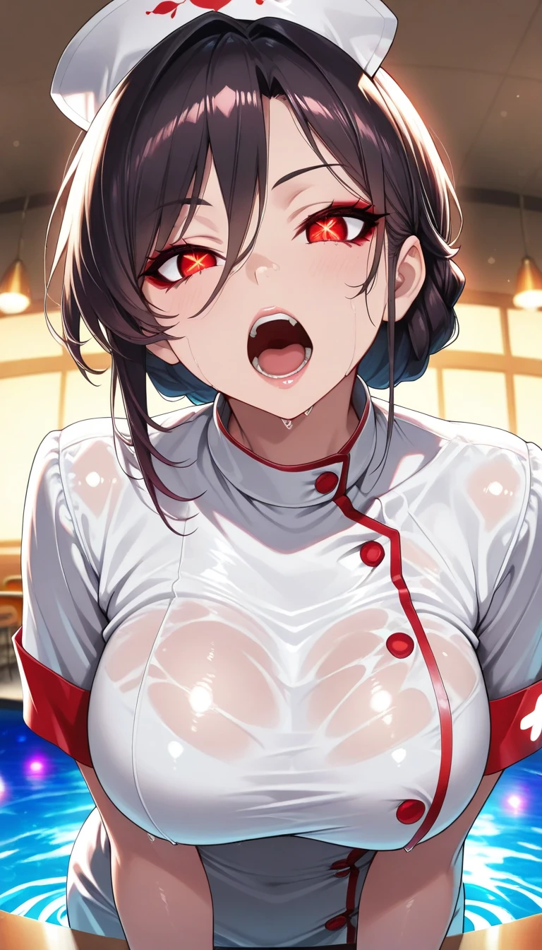 (((highest quality)))、(((masterpiece)))、An illustration、(((very delicate and beautiful)))、(((very detailed)))、cg、(((8k wallpaper)))、wonderful、small details、masterpiece、(((the best ultimate art)))、very detailed 、(((cg Unity 8k wallpaper)))、(((perfect japanese girl)))、(((huge breasts 1:1)))、(((Super Big 1:1)))、(((perfect body)))、(((perfect arms)))、(((perfect hands)))、(((perfect breasts)))、(((perfect face)))、(((perfect hairstyle)))、(((Nipples showing through)))、(((I can see your breasts)))、(((huge nipples)))、(((White and red gym clothes)))、(((black hair)))、(((ponytail)))、(((NSFW1:1)))