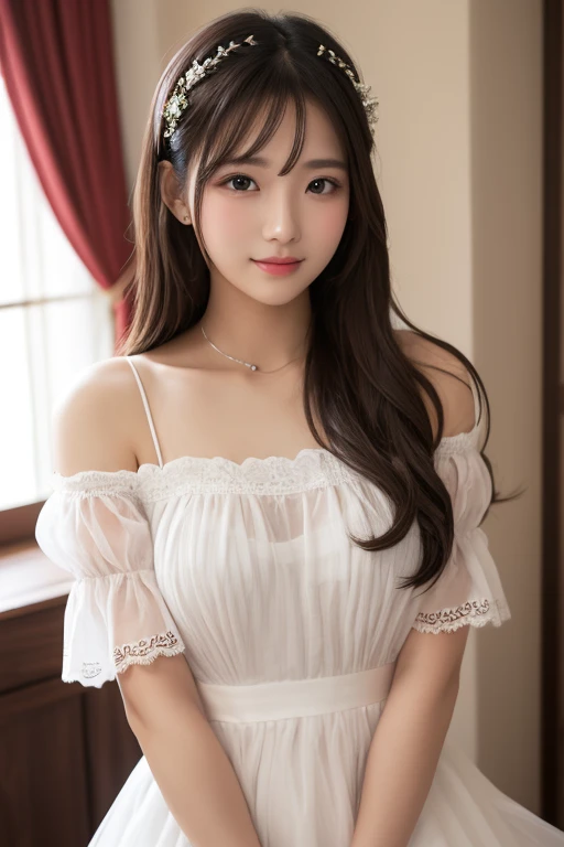(in 8K, Raw photography, Highest Quality,realisitic, Photorealsitic,extremely delicate and beautiful,Highly detailed, finely detail,ultra-detailliert, high resolution:1.3), japanes, femele, (17 age), Viewer's Perspective, Beautiful and shiny straight semi-long hair, see-through bangs, Embarrassed look, Half-open lips, Draw poses and angles randomly, (Beautiful fece:1.2), (kawaii:1.3)