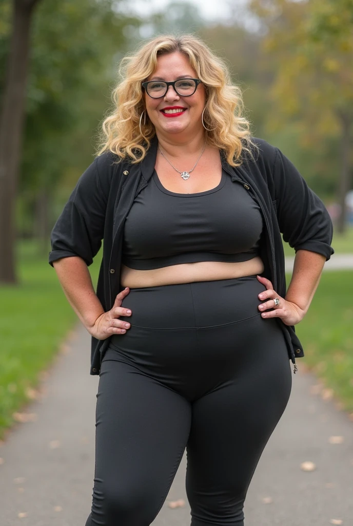 300lb chubby white woman big 40 D cups wearing leopard