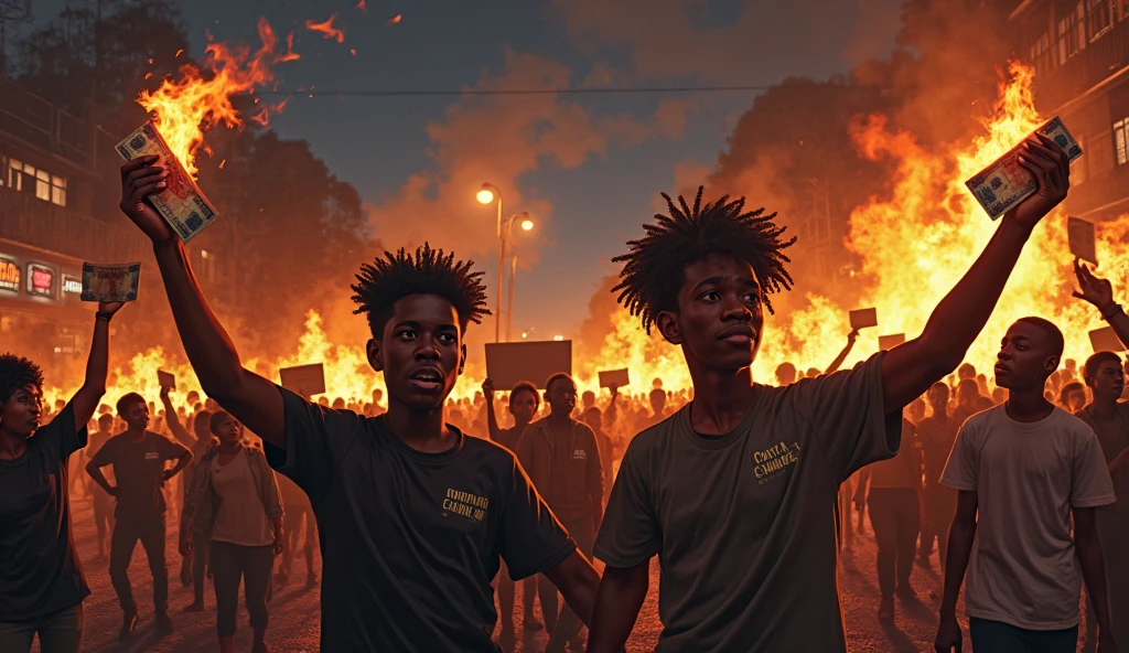 black man burning pride flag