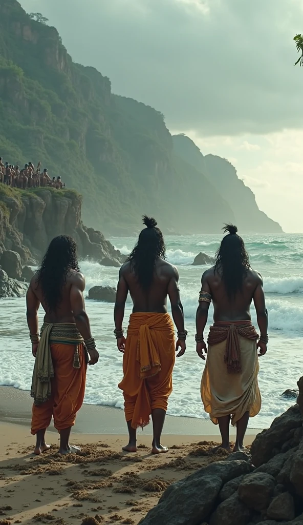 Highest quality、Ultra-high resolution、8k、RAW Photos、Japanese Samurai、group、((Enjoy snorkeling))、Expressionless、Torrent、warrior、Loincloth only、knife、beard、Underwater camera、cinematic lightening、Underwater tank equipment