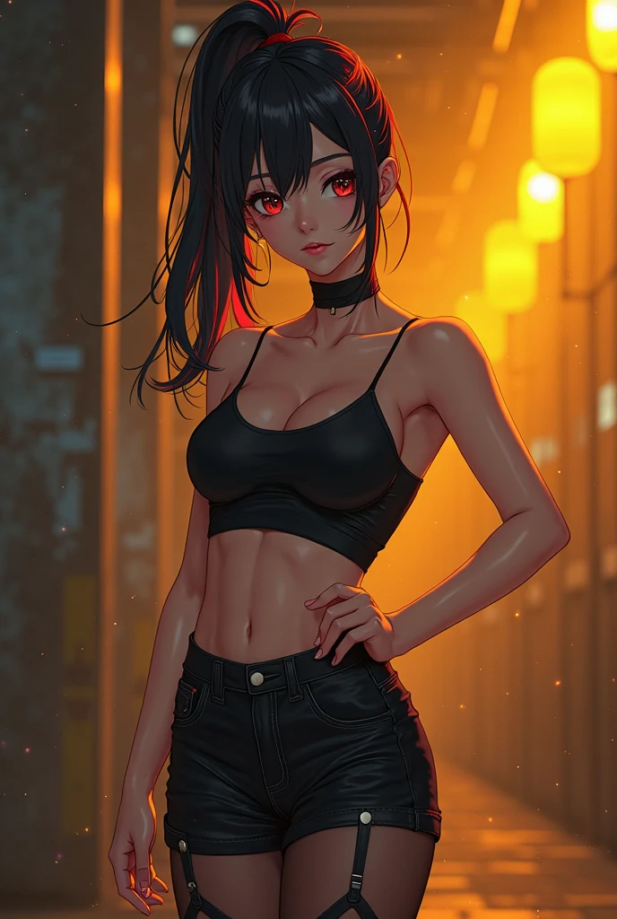 mini skirt, Twin tails, sexy, barefoot, One girl, chest, tears, Part of the picture goes outside the frame, mask, Speed Line, Shortcuts, Shiny Hair, Gradient color hairstyle, Shortcuts, Off-screen, far and near method, 