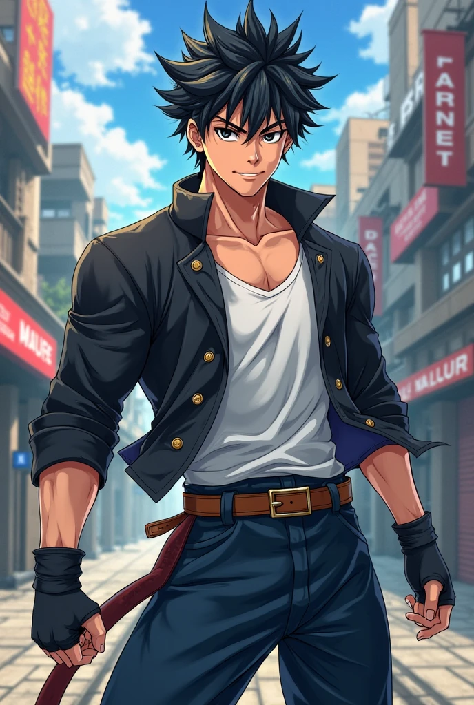 anime+yaoi+hentai style, hentai style colors palette , simetryc composition, ultradetailed art style, oil painting, fullbody, perfect compositicion, perfect anatomy, wearing small litle shorts, dramatic, natural lighting, a young gorgeous, shirtells pantless,barefoot, small, erected penis, handsome, tall, perfect feet, latino , detailed realistic muscles, simetryc body, he is ridding a blue motorcycle and holding a sword , carring a multicolor back bag, in a downtown scenario