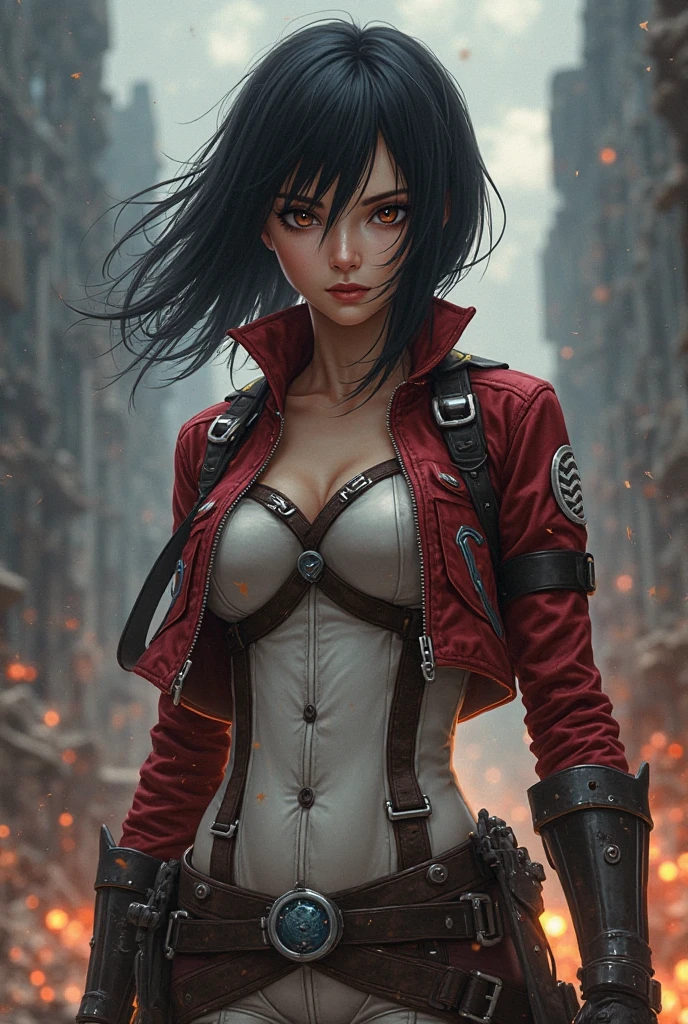 1 girl, 18 years old), wearing a black hooded sweatshirt, hood on her head, Capri pants: 1.5, (hands in pocket: 1.5), in a dark street, leaning against the wall, looking at the spectator, with the mouth wide open, with pointy teeth, devilish smile showing its sharp teeth, (((blood dripping from mouth))), ((likes blood on cheek)), ((realistic blood)), (cute face), (face detailed: 1.5), (Anatomically correct), (ultra detailed face and skin texture), (((brown eyes: 1.3))), ((bright eyes)), intricate eyes, symmetrical eyes, (thin eyebrows) , (eyeliner), ((perfect nose)), (red lips), ((wide smile), black hair, short messy hair, bangs (medium breasts:1, 2), (round breasts), (official art), ((Best Quality)), (Masterpiece), (Ultra Detailed), (High Resolution), (Photo Realistic)), ((Cinematic Light: 1.2)), ((High Resolution)), (Visible Features ), (Line speed: 1.1), ((Photorealistic: 1.37)) ,((extremely detailed), post-processing.