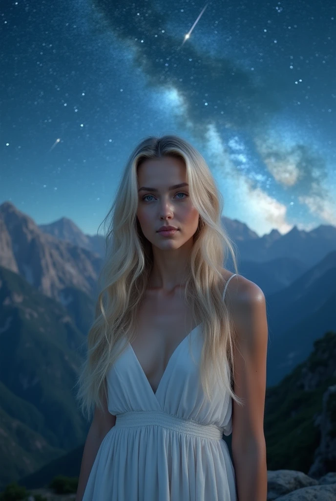 (alone) inconceivable and spectacular an emergency scene of a cloud figure Sophie Turner in a universe cloud, Fractal Nebula Bundle, universe, Celestial, universe, A vibrant and living presence, whirlwind, spinning, unrealistic, High Contrast, Symbolism, Magic, Mysterious, mysterious, Surreal, Supersaturation, colorful, 8K, ((1girl, 30 year old European beauty, Black bikini set with white lines, Pause_random), masterpiece, 最high quality, high quality, High resolution, (Upper body portrait),