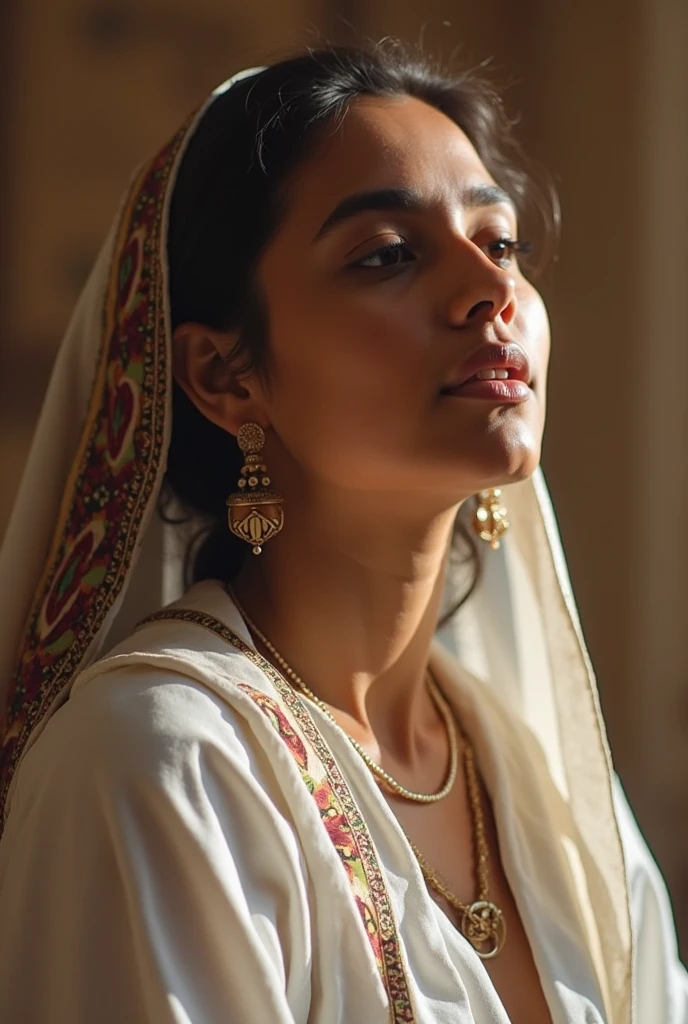 A veiled woman in the Taj Mahal