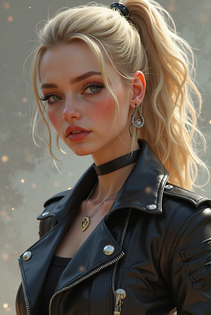 (Masterpiece - Ultra-Detailed, High Resolution) woman 40 years old, a woman (johanna constantine), wearing a brown overcoat , very long blond hair, curly hair, (blond hair), (dark blue 1 eyes), black choker . Indifferent look , merciless, dinamic poses, egoist smile, smoking