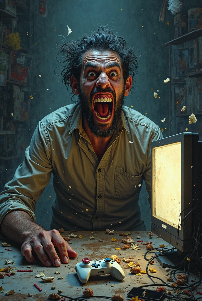 a ugly dirty white guy masturbating by looking at computer screen the screen is visible