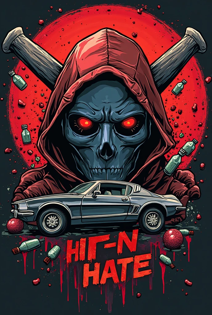 cinexart (title "CAR") dark car of death, movie poster<lora:cinexart:1>