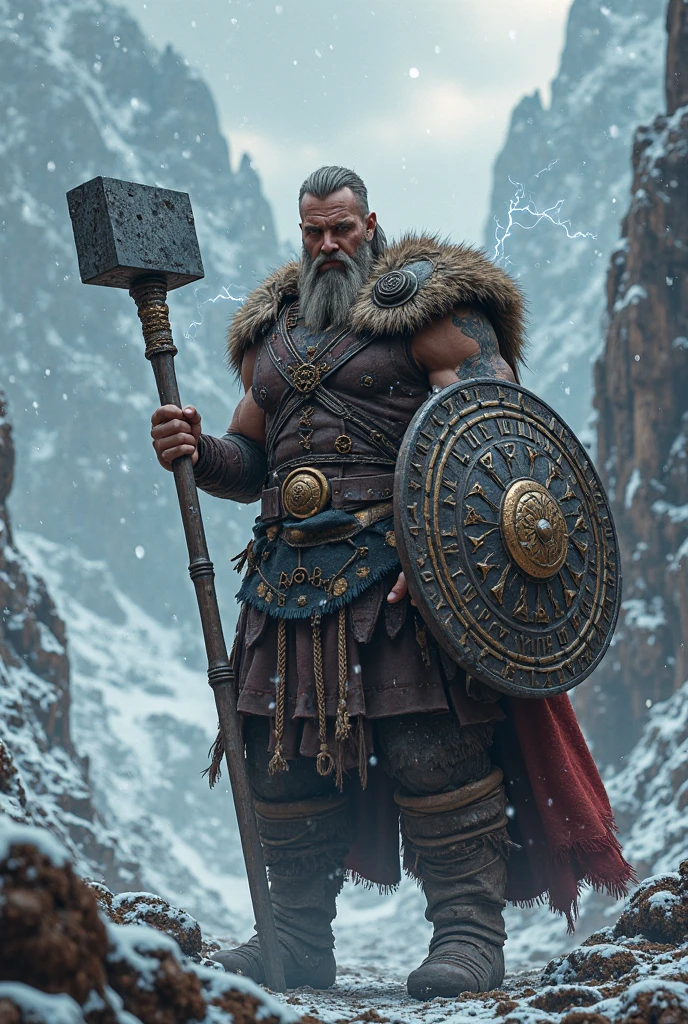 Create a Viking figurine using a computer and lifting an axe.