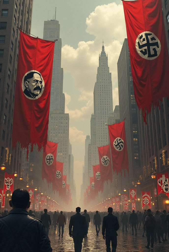 Hitler's swastika and the hammer and sickle hang all over the world.