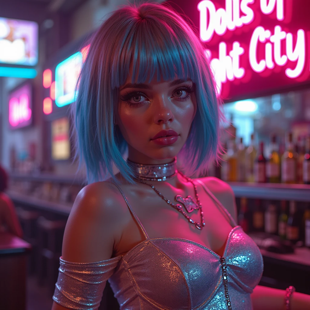 Create a prostitute with an 80s hairstyle for my video game