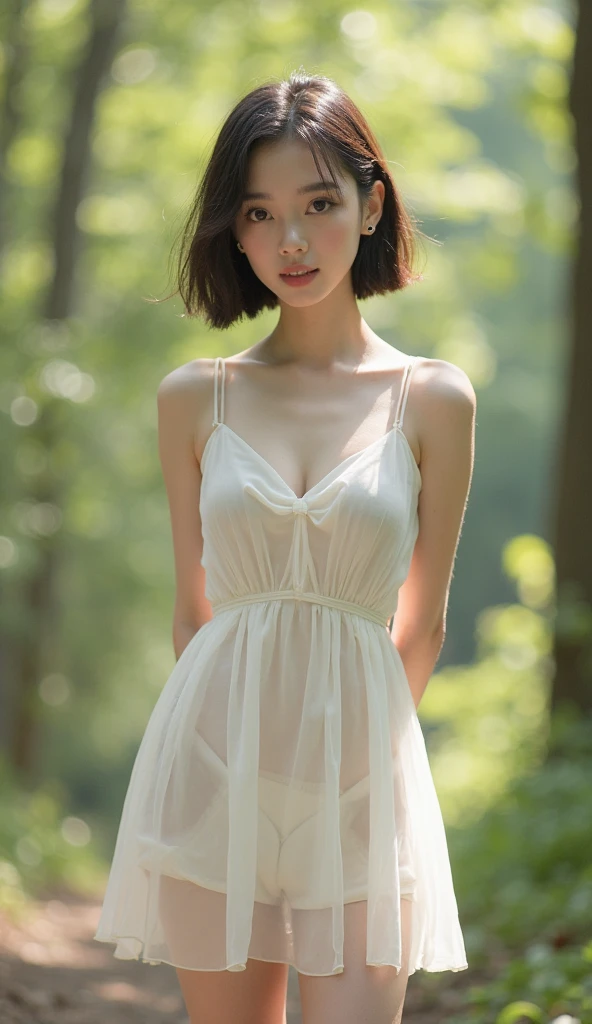 ((1 girl)), (nsfw:1.2), open,,expose shoulders,expose refreshing breasts, open clothes, torn wide open, tips of breasts exposed, (highly detailed cg Unity 8k wallpaper), (masterpiece), (best quality), (super detailed), (best illustration), (best yano shadow), (real), (PureErosFace_V1:0.5), Lens flare, (depth of field), (natural light), Ultra HD, (eye details), Charming smile, ((((Transparent nightdress))), (Exposed chest), 18 years old,