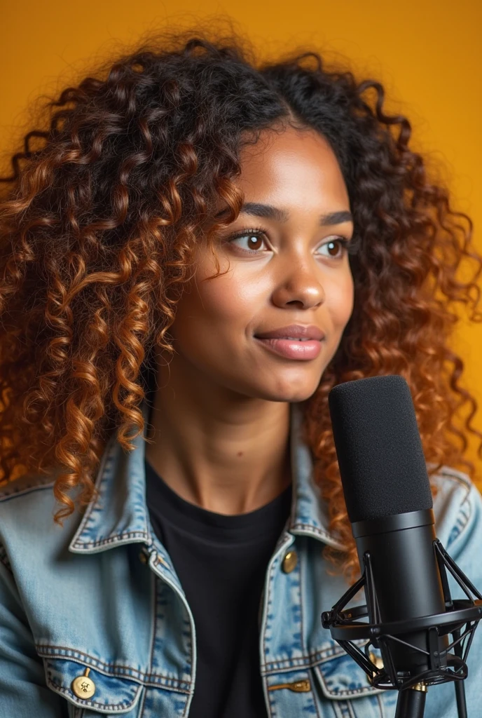 Young african curly woman being shocked covering mouth Latest gossip concept Studio shot on yellow wall