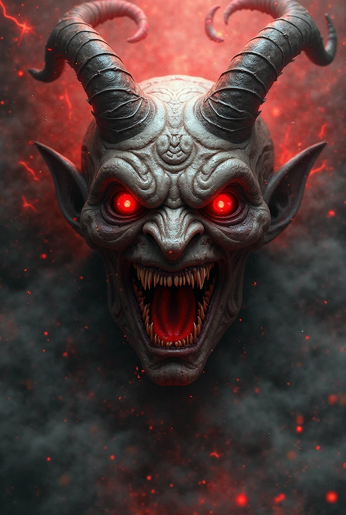 Satan demon blood face fire satanism