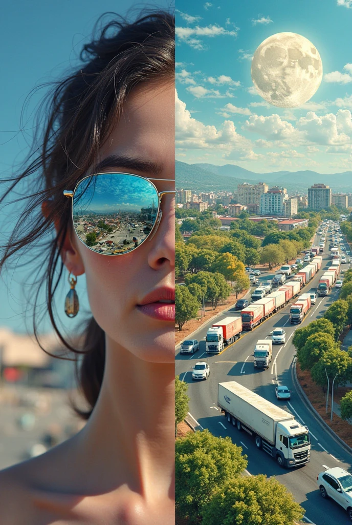 "A couple in love enjoying a summer evening in a vintage convertible car, com o horizonte da cidade retratado em cores vibrantes do Synthwave."
Use neon and saturated tones to highlight the characteristic colors of Synthwave, como rosa, azul e roxo. --auto