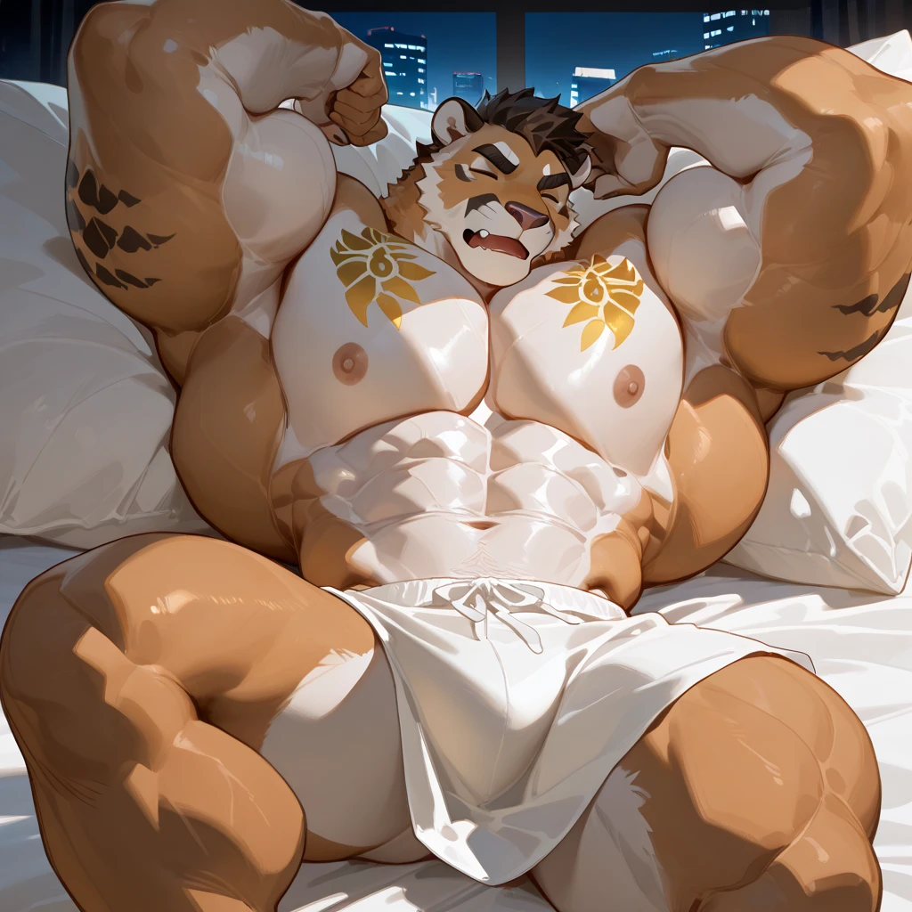 Furry lion with supeehero body, but he is a villan, sex