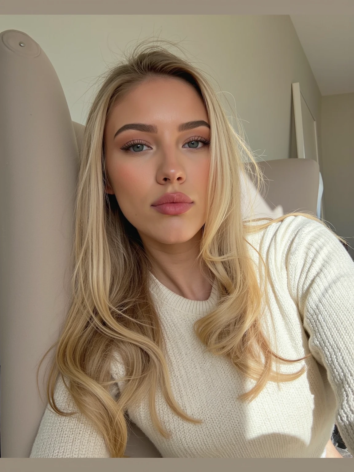 <lora:lucycat_sd15_512_128_64_v1:1> lucycat, 1girl blonde long hair, wearing a christmas sweater, christmas decoration in background, lit fireplace in background