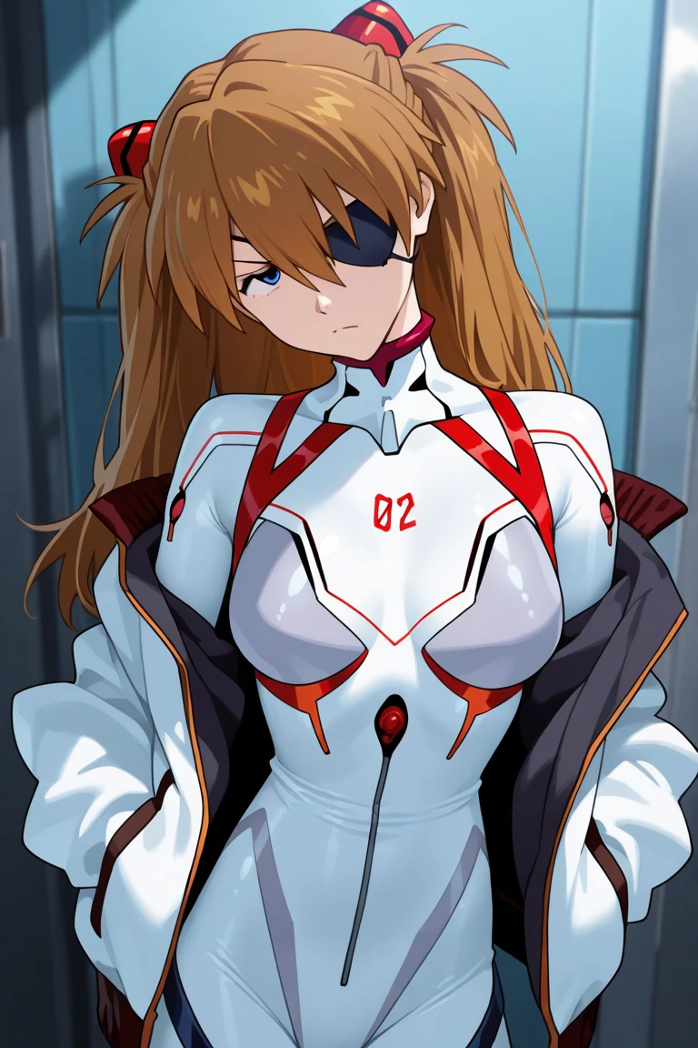 Asuka Langley Soryu in her tight EVA pilot suit showing her huge ass and pussy to the viewer.