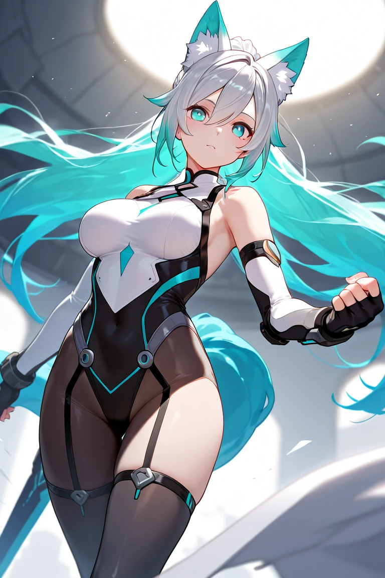 A sleek, cybernetic astral girl, adorned in intricate, ethereal armor that shimmers with cosmic hues, traverses the vast unknown of deep space. This dynamic character concept is presented through a stunning digital painting, showcasing the character's darkwave-inspired design. Each pixel is meticulously crafted to capture the essence of mystery and exploration, drawing the viewer into a mesmerizing world of futuristic technology and interstellar beauty.