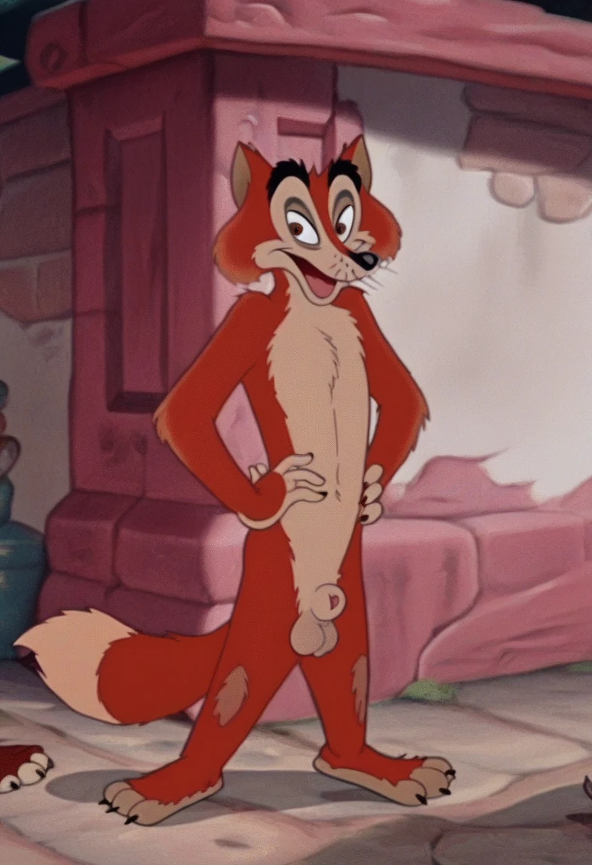 Furry, solo, anthro, cub, young, male, happy look, human ????, small cock, uncut ????, flaccid, foreskin, small balls, ass, wet, swimming, Dandi, Robin Hood, Disney, boycocket