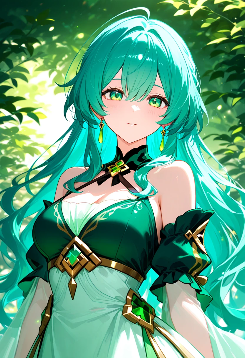 (((Masterpiece))),(((best qualtiy))),((Ultra-detailed)),(illustration),((anextremelydelicateandbeautiful)),dynamic angle,Floating,(beatiful detailed eyes),(detailedlight) (1girll), glowing light eyes,Green hair,green-eyed, dual horsetail,Blue background,Pink magical girl dress,