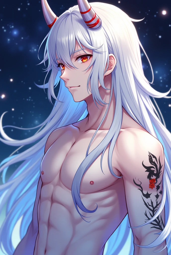 there is a male anime character with white hair and a white cape, white haired deity, beautiful male god of death, with long white hair, white haired, moon behind him, inspired by Sigurd Swane, with white long hair, silvery skinned male, god of moon, skinny male fantasy alchemist, white-haired, inspired by Bian Shoumin