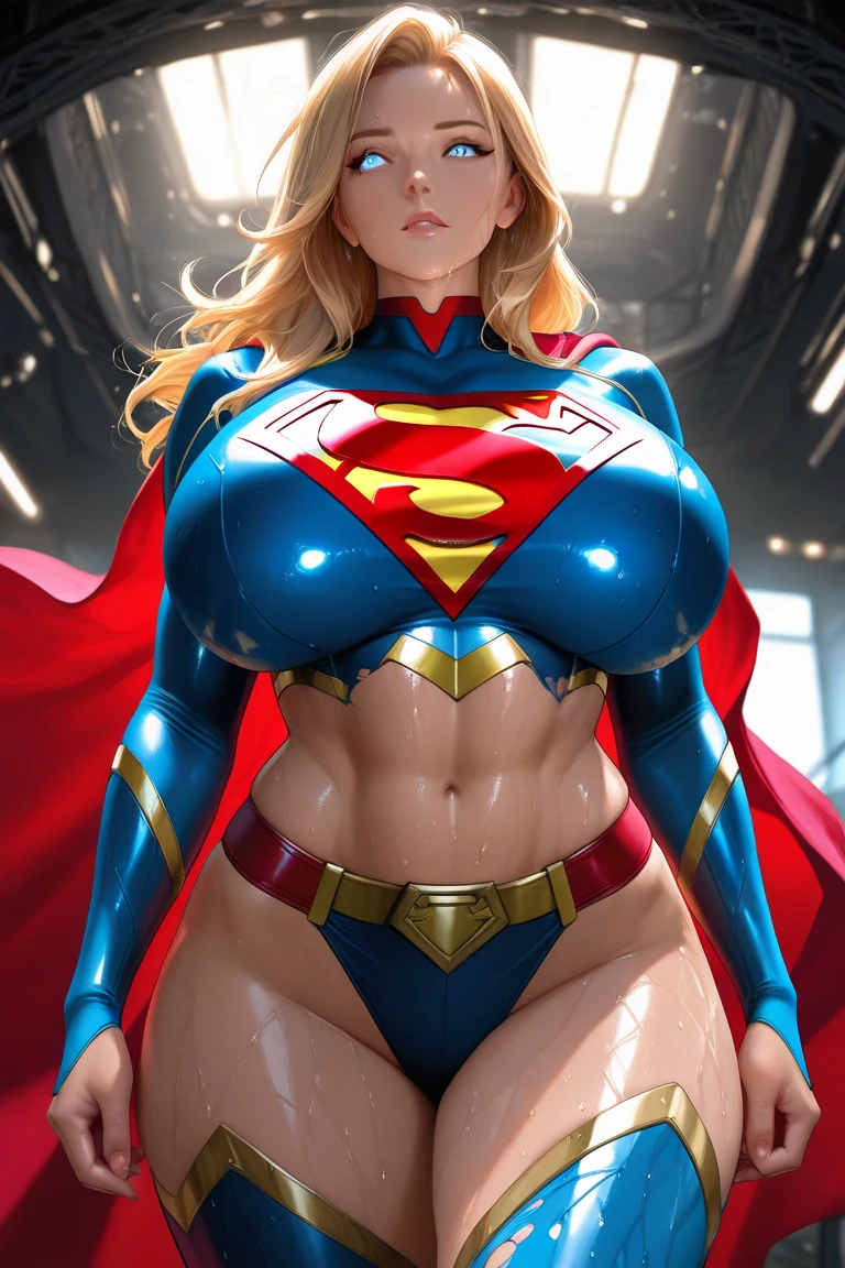 A powerful full body suit, an inspiring superwoman, eternally dedicated to protecting her world, beautiful detailed eyes, beautiful detailed lips, extremely detailed eyes and face, long eyelashes, greasy naked female body, sexy belly, big buttocks, small waist, breasts big, superhero costume, flying in the sky. , bright energy aura, spectacular lighting, cinematic composition, true colors, digital art, photorealistic, 8k, best quality, masterpiece