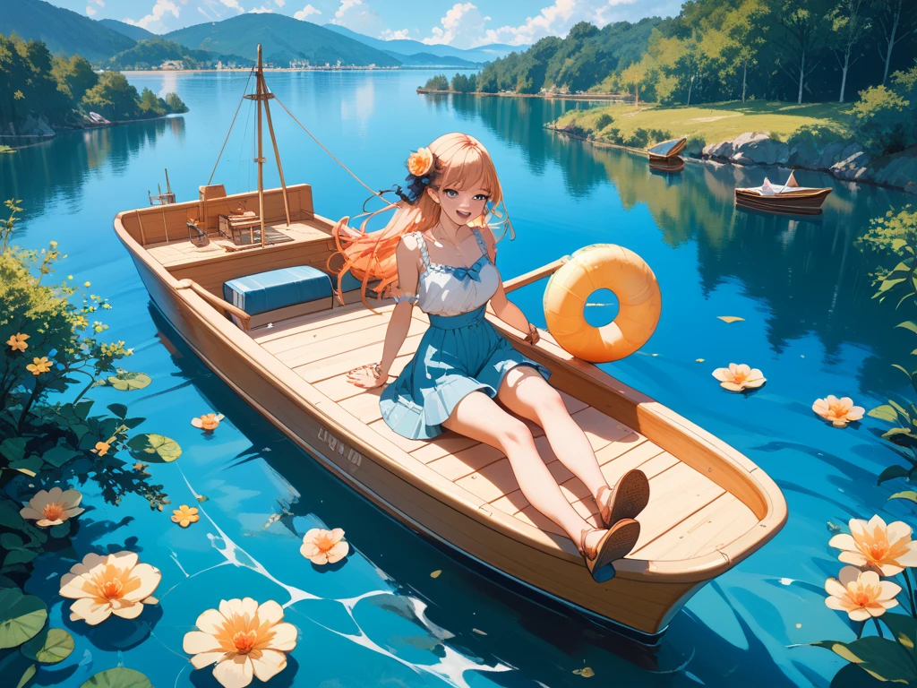 Wooden boat, beach, sandy beach, The liahi wooden fishing boat is small and long
