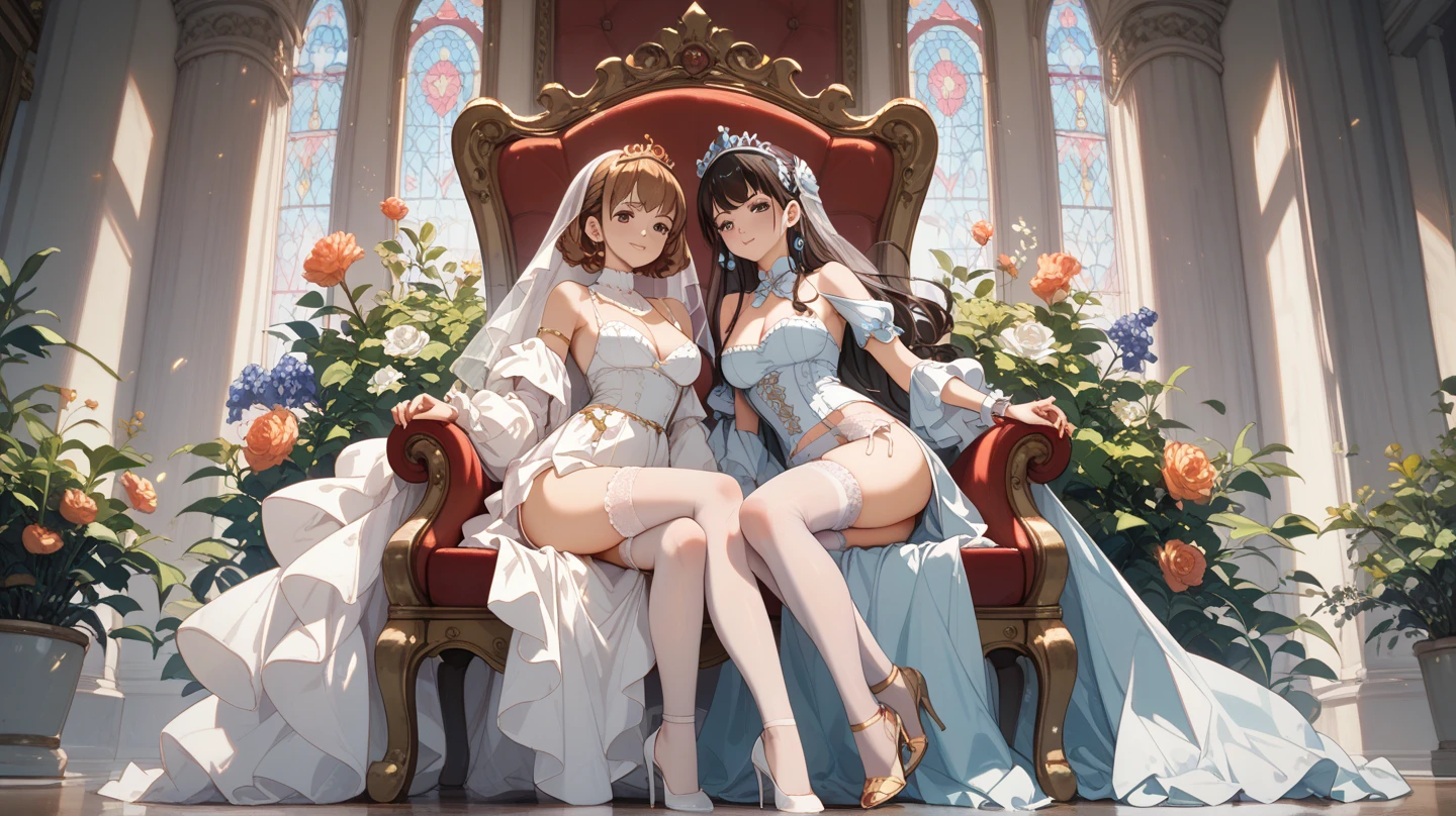 masterpiece,princess(erotic dress)asked prince(fox) to dance, jewels, romance, fairytale, ballroom