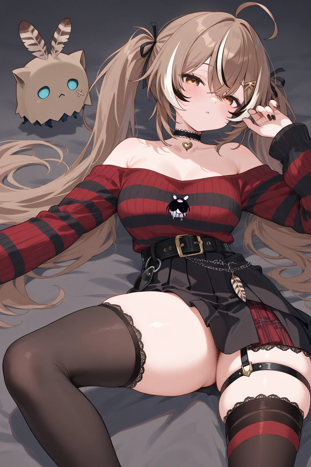 (best quality,4k,8k,highres,masterpiece:1.2),ultra-detailed, ultra-fine painting,sharp focus,physically-based rendering,extreme detail description,professional,vivid colors,bokeh, portraits,illustration, (girl seen from behind:1.5),
(A girl lying down on her stomach;1.4), her mesmerizing eyes gazing into the distance, her lips slightly parted with a hint of a smile.
(Her hands are tied behind her back with a rope, her fingers delicately intertwined. The rope extends to her feet, which are tied in the air:1.5), creating an intriguing and dynamic composition. The rope serves as a connection between her hands and feet, emphasizing both vulnerability and strength.
The girl's hair flows beautifully, cascading down her back, its strands capturing the sunlight and reflecting its golden hues. She wears a flowing dress, adorned with intricate details and patterns, emphasizing her elegant and ethereal presence.