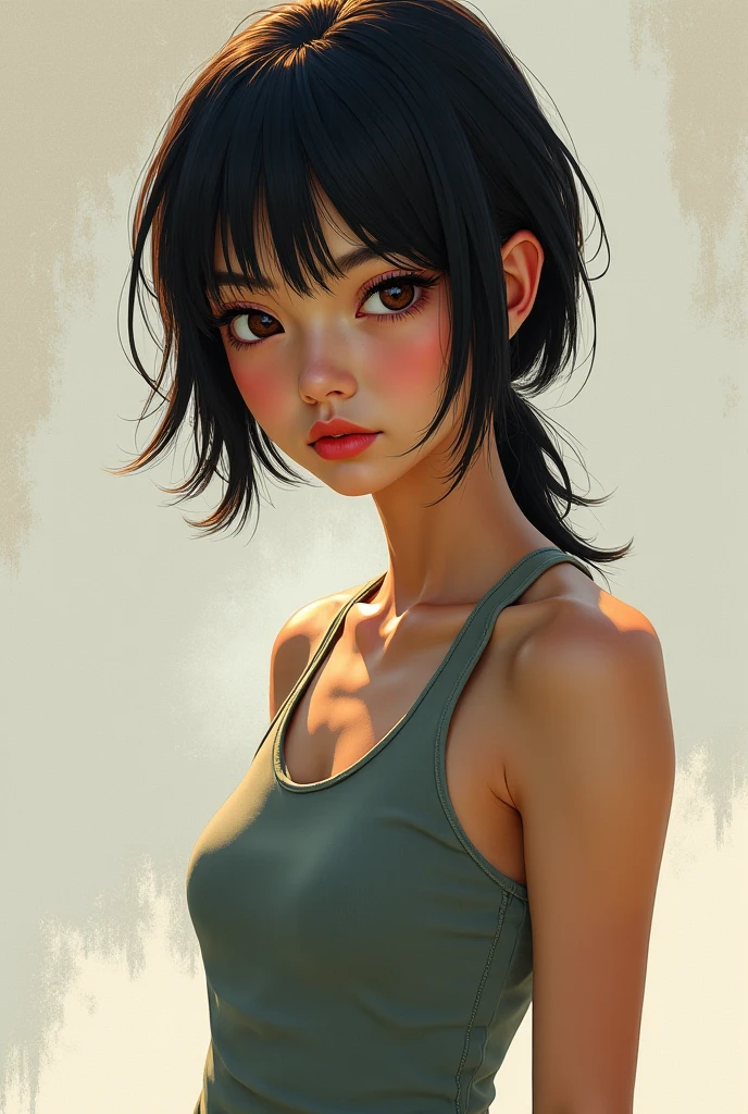 samdoesarts; award winning half body portrait of a beautiful woman in a croptop and cargo pants, military boots, standing on the street faint smile,  paint splashes, hair in a bun, splatter, outrun, vaporware,  digital art, trending on artstation, highly detailed, fine detail, intricate by Jeremy Mann, matth�us merian the elder, Pino Daeni, robert rauschenber, by beksinski