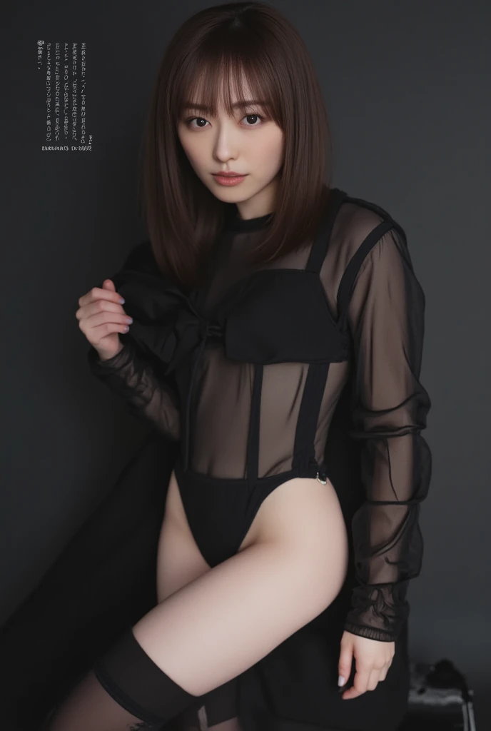 Nishino Nanase, masterpiece, good, underwear, black_good, Jacket, black_panties