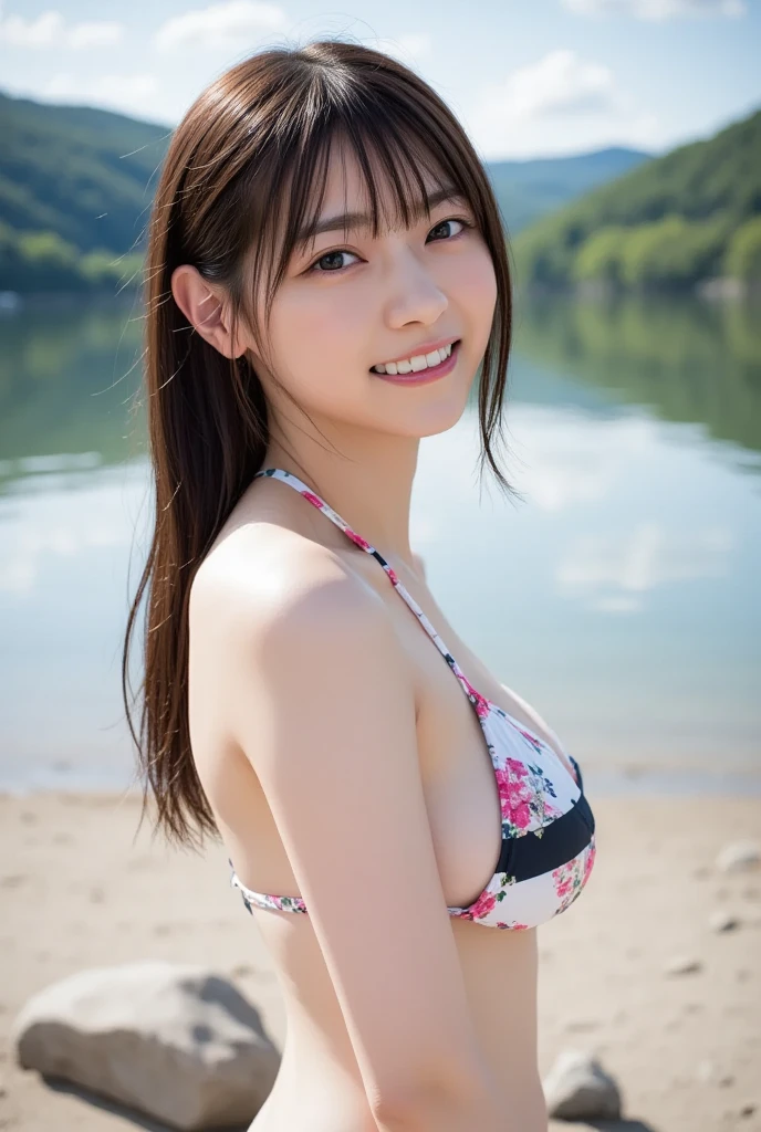 masterpiece, high quality,16k,32K,beautiful,get used to it,exquisite,extremely get used to it, finely get used to it, high quality, insanely get used to it, ultra get used to it, ultra high resolution, high quality, beautiful face, Japanese, NSFW,1girl, extremely cute face, (highly detailed eyes, highly detailed face), (hyper-realistic, hight resolution), (best Quality:1.4), Raw photo, (Realistic, Photorealsitic:1.37), Professional Photography, Cinematic Light, (looking at the camera,In front of the lotus pond,Heavy rain and lightning are falling,Thick clouds in the sky:1.5),,high detail skin,,shiny skin, goosebumps, (upper_body,micro bikini,,A strong wind is blowing,dynamic pose:1.6),( breasts squeeze,big breasts:1.7)