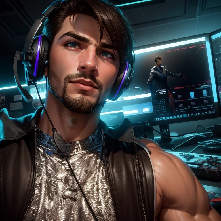 Change background cyberpunk handsome boy realistic face anime
