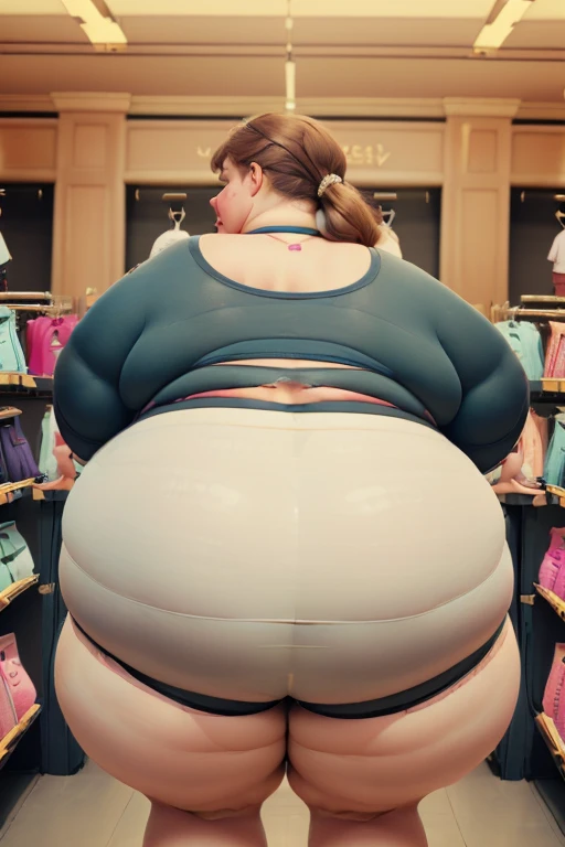 Sumo wrestler, Asian girl, black hair, ((ssbbw)), ((ussbbw)), ((obese)), ((morbidly obese)), angry expression, ((tall)), ((giantess)), ((sweaty)), ((giganticly obese thighs)), ((short perspective)), ((hair bow)), ((squatting)), ((hands on knees)), ((middle aged women)), ((booty))