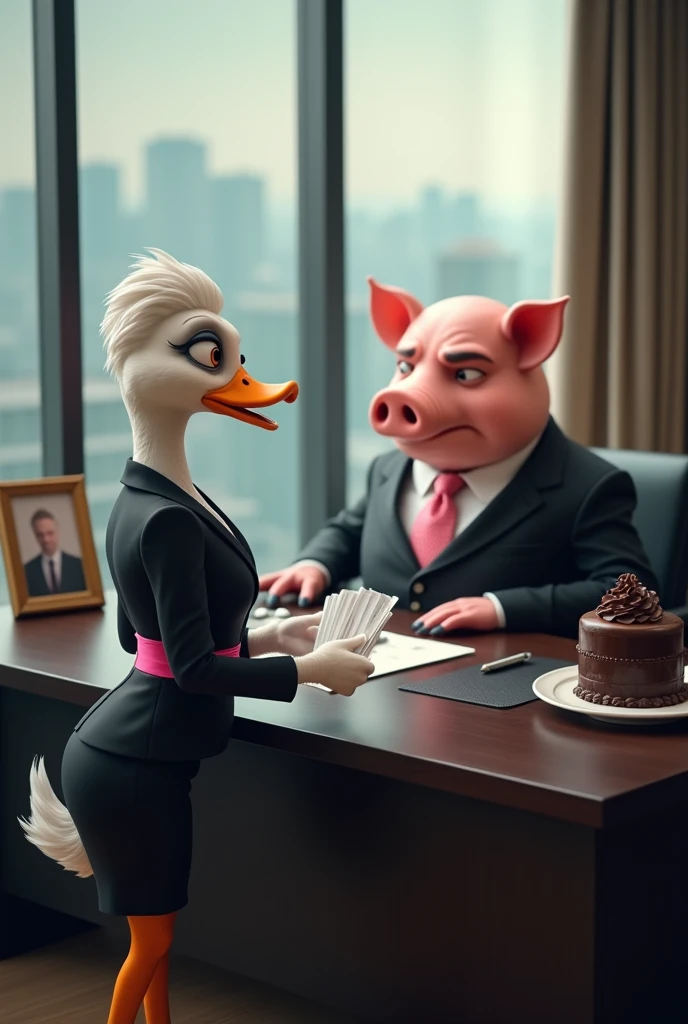 judyhopps, purple eyes, rabbit, rabbit ears, rabbit girl, (((black skirt suit))), (((tuxedo))), (((three-piece suit))), (((dress shirt))), (((black bowtie))), (((black blazer))), (((dinner jacket))), ((waistcoat)), double-breasted waistcoat, (((satin bodycon miniskirt))), pocket square, cufflinks, makeup, eyeshadow, mascara, eyeliner, sultry, blowjob, fellatio, deepthroat, facefuck, oral sex, high heels, cum on face, male tiger, size difference, short, squatting