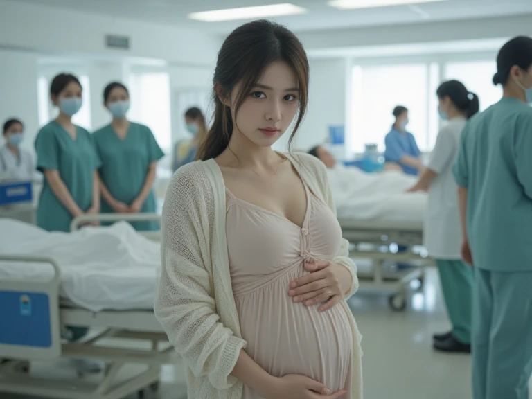 Best quality, masterpiece, ultra high res, anime, 3 friends in chemical lab , one handsome 26 year old indian boy and one girl with specs and second girl is pregnant and little bit healthy all are wearing white lab coat and spending good time with each other