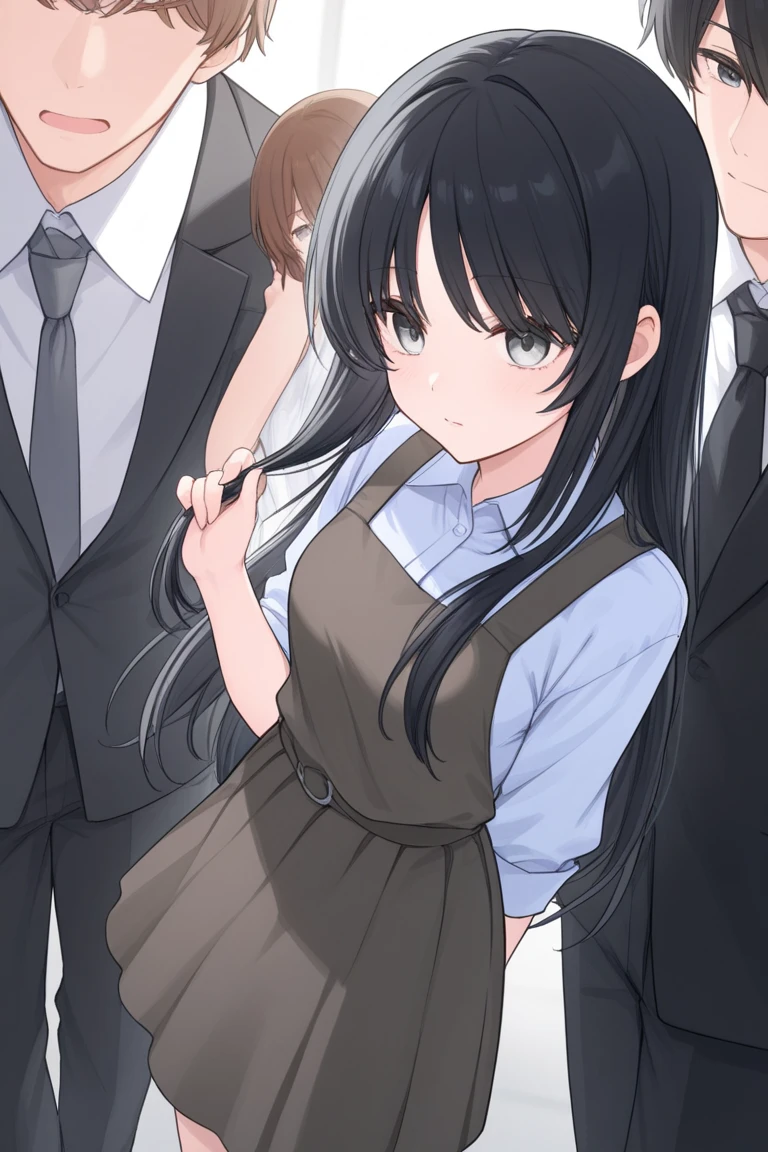 masterpiece、top-quality、(1 Faceless Boy:1.3)、1girl in、14-year-old junior high school girl with long hair、(校服:1.2), A dark-haired,Brown eyes,(Boy Grabbing His Chest:1.3)、(Classroom:0.8), (Evening glow:0.7),(small tits:1.3), (mournful smile:0.8)、(Sweat flows:0.7)