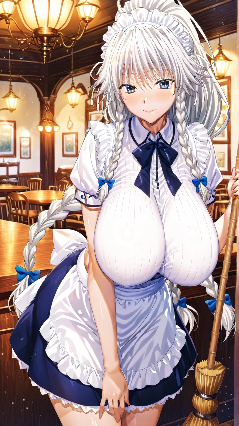 masterpiece, best quality, highres, bbenter, long hair, ponytail, baseball cap, eyewear on headwear, sunglasses, huge large breasts, cleavage, halter dress, sleeveless, jacket, single gloves, white belt, miniskirt, thighhighs, standing, cowboy shot, outdoors