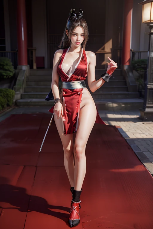 best quality, masterpiece level, intricate details, High-precision graphics, Ultra HD quality, Detailed shading, wonderful atmosphere, dark background, shadow effect, local light, a beautiful girl, solo performance, The face and eyes are exquisite and delicate, Really fit the skin, black and white contrast scheme, High waist and slim leg lines, Pelvic curtain, (sleeveless,White clothes with purple trim, Full body demonstration),