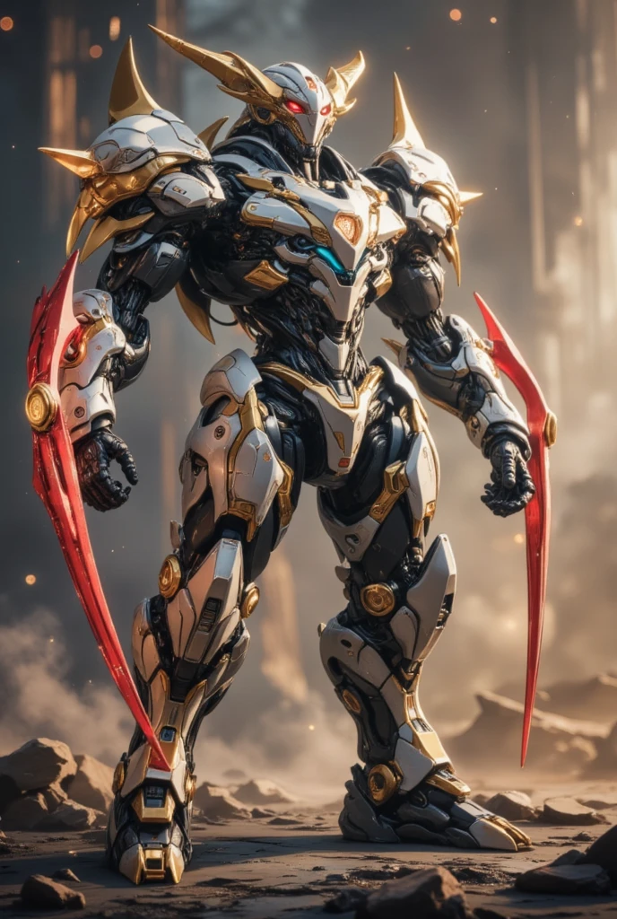 8k wallpaper,masterpiece,Cinematic Lighting,best quality,Illustration,dramatic angle,upper body,((mecha:1.4)),[(porcelain \(materials\),):0.7):1],robot,mecha,solo,no humans,standing,science fiction,gradient,redesign,gradient background,blue,flower,white,<lora:mechaMjstyle_v10:1>,
