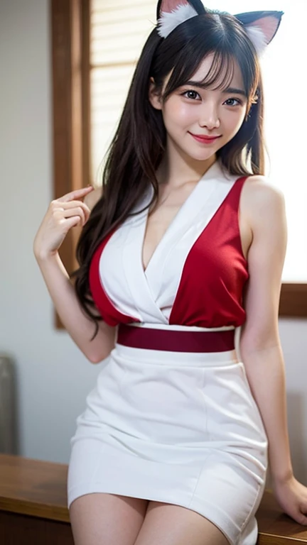 arafed asian woman in a white shirt wearing red bra inside and nurse uniform posing for a picture, a picture by Oliver Sin, trending on cg society, shin hanga, korean girl, gorgeous young korean woman, beautiful asian girl, beautiful south korean woman, gorgeous chinese model, young and cute girl, beautiful young korean woman, asian girl, wearing a red cute top, korean woman, smile, closed lips,