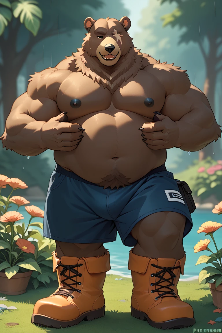 Epic Citizen Zootopia manga style, Casual Hunter x Hunter zootopia Character, Zootopia Monsters Dungeons and Dragons Legendary quest style, A poor villager wearing a loincloth, Real life, Anime serie, Anime character, Obese muscle Obese Sumo wrestler Werebeast ???, full body pic (obese, strong legs and arms) Sumo wrestler Werebeast ???. Obese muscle fat ??? (bulky, wide, broad shoulders), Citizen obese Werebeast ???, Solo, male, bulge, erection, sweat, sweaty, steam, steamy, alleyway, plants, by mystikfox61, by glitter trap boy, by darkgem, muscular, body hair, very hairy, dilf, beard, grey hair, black body, green eyes, throbbing, bathrobe, underwear, bear