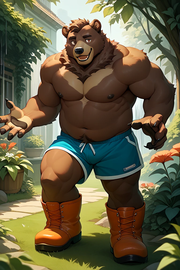 Medium muscular, hare, in tank top, white shirt, no pants, no shorts, underwear, (((((((full body shot))))))), mystikfox61, chunie, darkgem