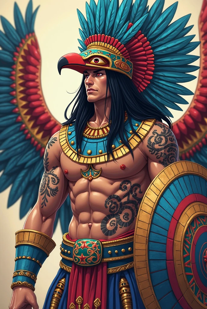 Chocolate wrapper with Aztec warrior design